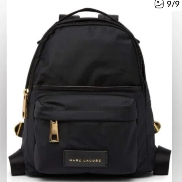 Marc Jacobs Handbags - Marc Jacobs Nylon Varsity Small Backpack in Black with gold hardware